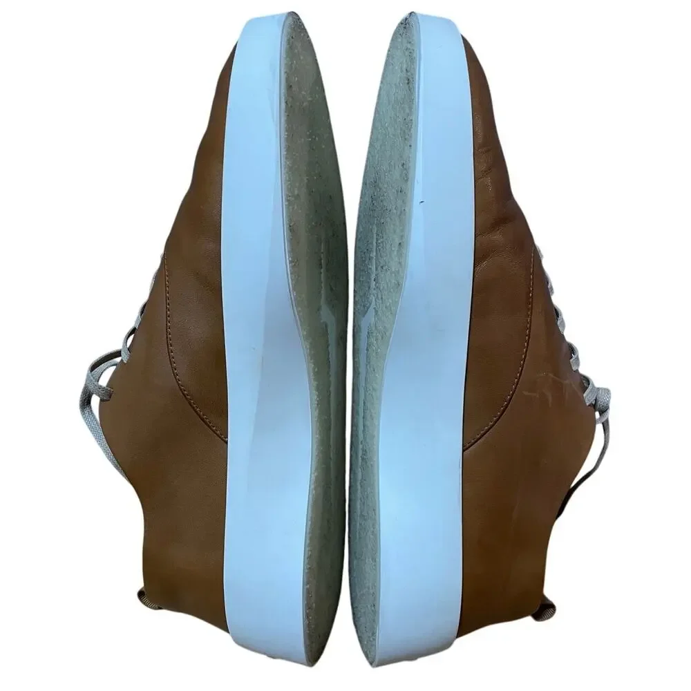 Wolf & Shepherd Cruise Derby Honey Leather Sneakers Mens 8 Portugal W&S‎ Brown